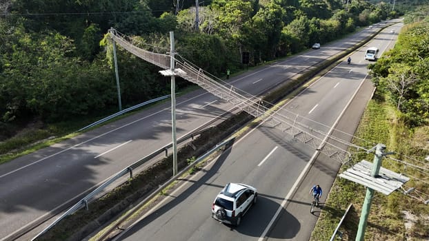 mata de sao joao, bahia, brazil - september 9, 2024: View of a wild animal flyover on the BA 099 highway in the Praia do Forte region.