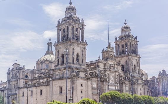 Catedral Metropolitana de la Ciudad de Mexico, iconic cathedral in Mexico City. Historic architecture, cultural heritage, and religious landmark concept