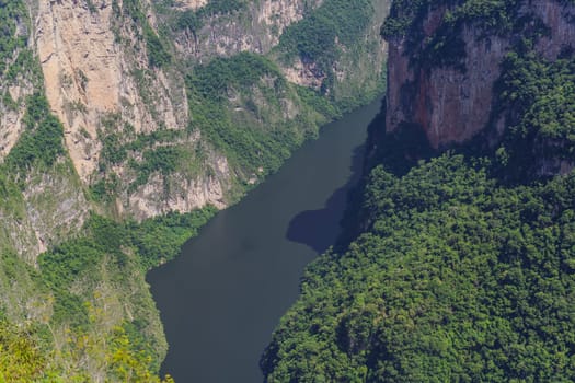 Sumidero Canyon National Park, Mexico. Natural wonder, adventure, and scenic landscape concept.