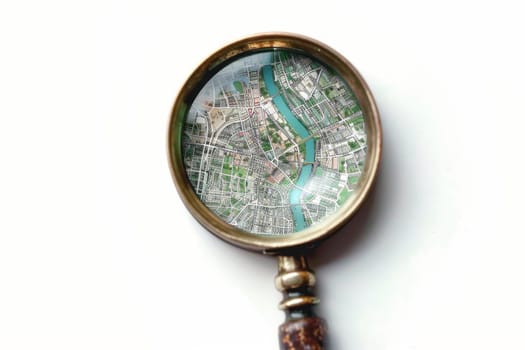 Magnifying glass isolated on a white background for enhanced visibility and clarity