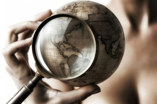 Magnifying glass isolated on white background for enhanced focus and clarity in viewing