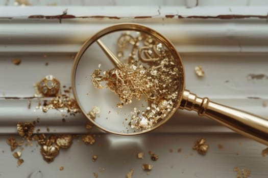 Close up of a magnifying glass isolated on a white background for clarity and detail examination