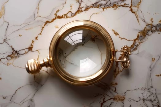 Close up of a magnifying glass isolated on a clean white background for clarity and focus