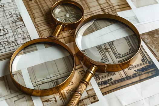 Close up view of a magnifying glass isolated on a clean white background for clarity and focus