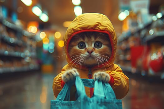 Charming cat models classic chanel fashion with elegance and luxury at the spectacular show