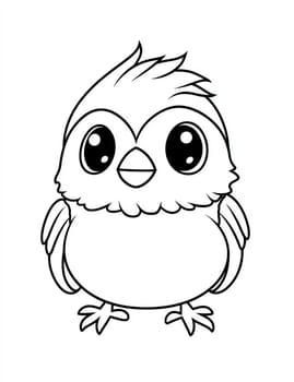 A cute little bird with big eyes and a cute beak. The bird is sitting on a white background