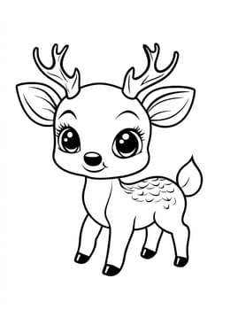 A cute little deer with antlers on its head. The deer is smiling and looking at the camera