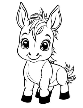 A cute little horse with a big smile on its face. The horse is standing on its hind legs and looking up at the camera