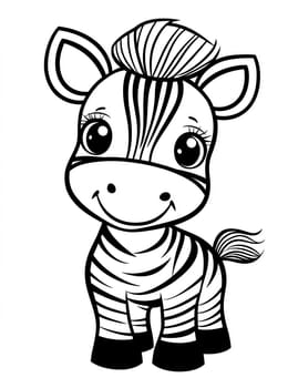 A cute zebra with a big smile on its face. The zebra is black and white and has a white stripe on its face