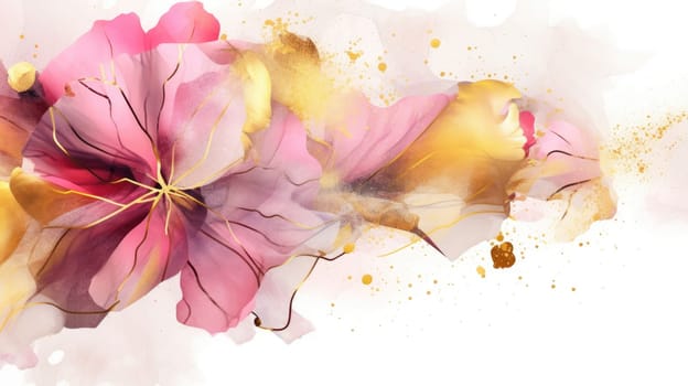 Watercolor abstract design for background of wedding or buzzy social media banner generative AI