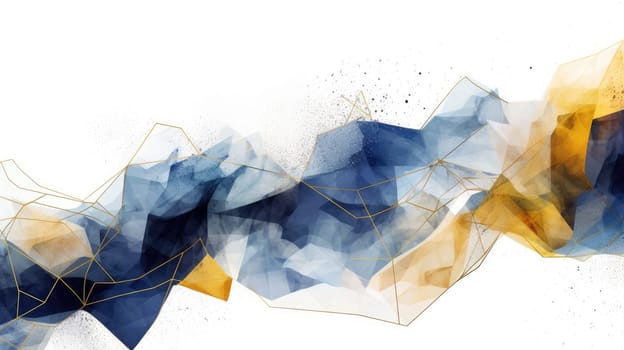 Abstract watercolor artwork mixed with buzzy geometric shapes for background of social media banner generative AI image