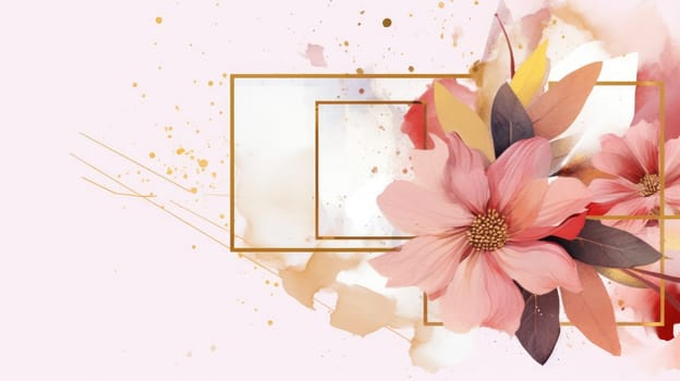 Watercolor abstract design for background of wedding or buzzy social media banner generative AI