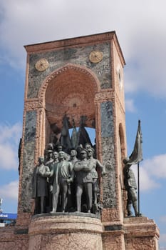 turkey Istanbul 12 may 2023. Taksim Square with Taksim Mousque at the background.