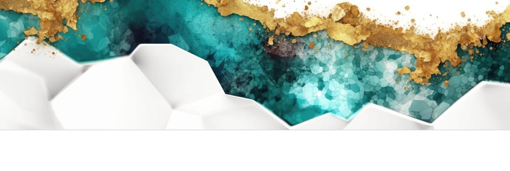 Abstract watercolor artwork mixed with buzzy geometric shapes for background of social media banner generative AI image