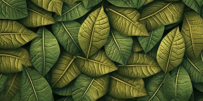 Dry Gold Green leaves Surface textured background, realism, realistic, hyper realistic. Generative AI image weber.