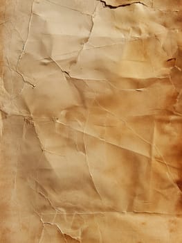 Vintage parchment texture with wrinkled, antique brown surface and grunge background.