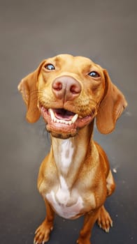 Smiling brown dog with a cute and happy expression, friendly pet portrait