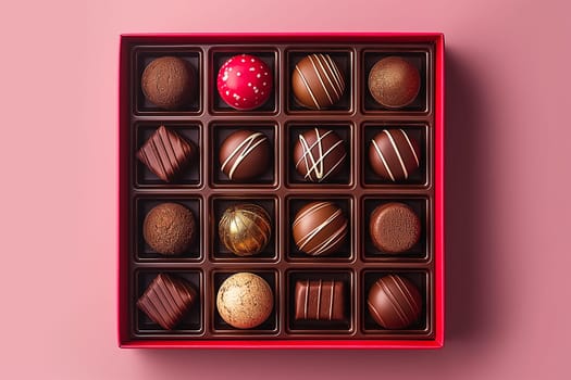 Elegant assorted chocolates box with gourmet sweets and a variety of delicious flavors