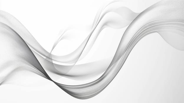 Abstract black and white waves with flowing lines in minimal art design