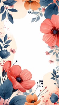 Vibrant floral art design with colorful background and nature-inspired illustration, decorative flowers