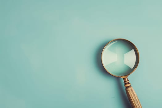 Magnifying glass search showing zoom and explore to inspect tool with lens focus and clarity