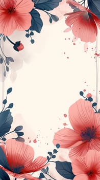 Elegant floral background with pink and blue flowers, perfect for a decorative template or art illustration