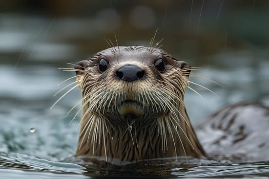 Otter animal mammal wildlife nature water aquatic whiskers wet river swimming image