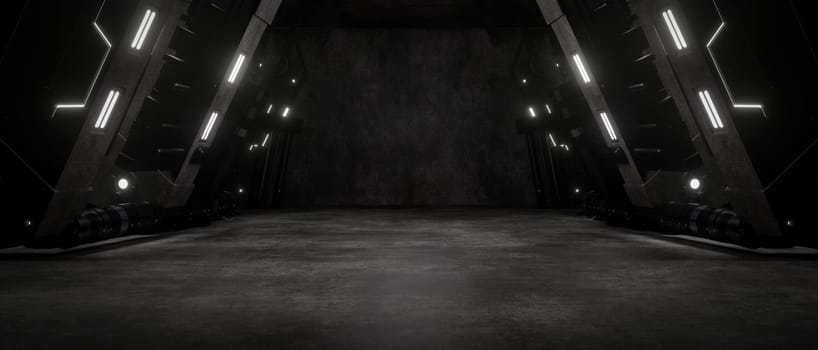 Futuristic Corridor with Glowing Lights Texture Background