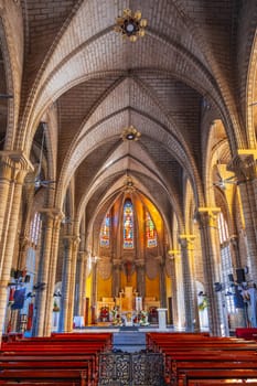 Interior of Christ the King Cathedral also called Nha Trang Cathedral or Stone Church in Asia. Nha Trang, Vietnam - August 22, 2024