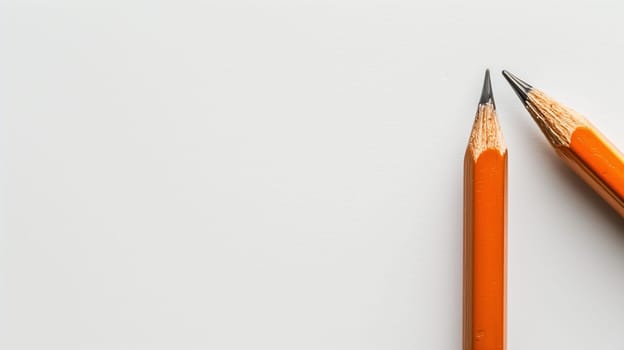 A close-up view of the finely sharpened tip of a pencil positioned against a clean white background. The image showcases the pencil’s texture and color, emphasizing its potential for precise writing or drawing. The simplicity of the background enhances the focus on the pencil's craftsmanship.