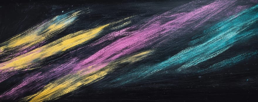 Abstract chalk pastel strokes on blackboard.