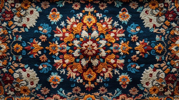 intricate persian rug with ornate floral patterns.