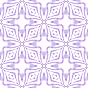 Chevron watercolor pattern. Purple lively boho chic summer design. Textile ready shapely print, swimwear fabric, wallpaper, wrapping. Green geometric chevron watercolor border.
