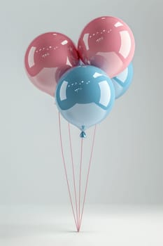 Multicolored inflatable balloons on white background. Image of multicolored balloons isolated on white background.