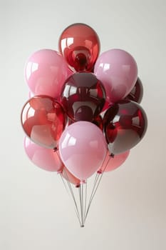 Multicolored inflatable balloons on white background. Image of multicolored balloons isolated on white background.