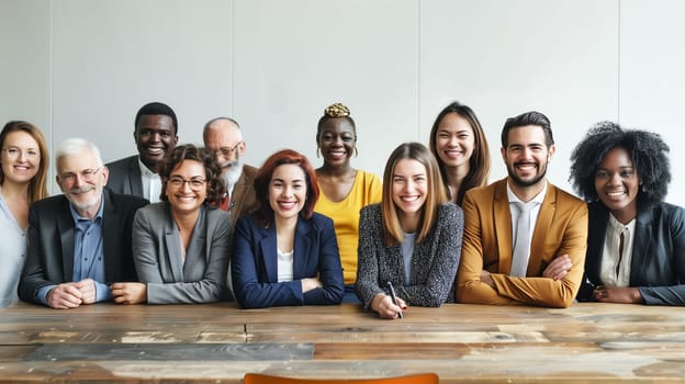 A diverse group of business professionals participates in an engaging workshop, sharing ideas and building connections in a collaborative atmosphere.