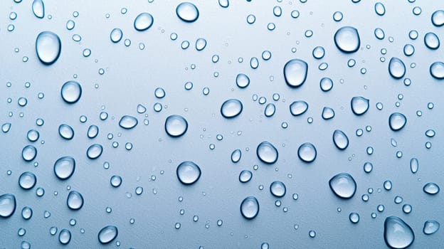 Water droplets create serene and refreshing atmosphere on smooth surface.