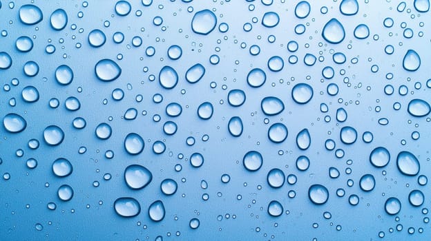 Water droplets create mesmerizing pattern on smooth surface, evoking tranquility.