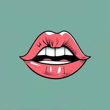 T-Shirt Design with Sensual Female Lips - Fashionable Apparel Art download image