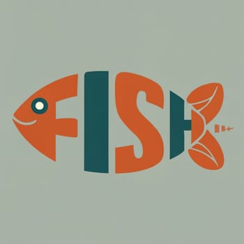 Creative Typography: The Word 'Fish' Shaped like a Playful Fish - Artistic Concept download image