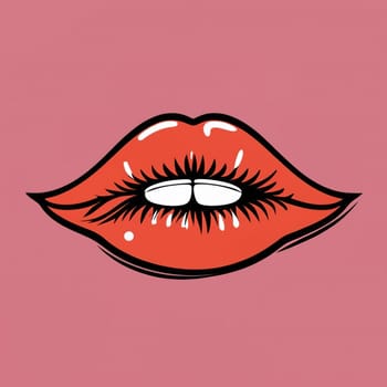 T-shirt Design with Seductive Female Lips - Fashionable Apparel Art download image