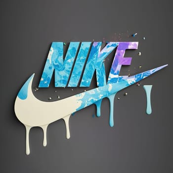 The word ' Nike '. one line start to end . Light glowing . Full of texture download image