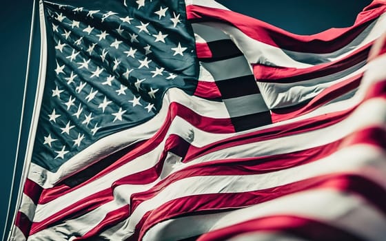 Dark Blue Toned USA Flag Background - Patriotic American Design download image