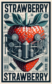 Blueprint Poster: Strawberry Technical Schematics and Plans - Clear Details for Building a Mechanical Strawberry download image