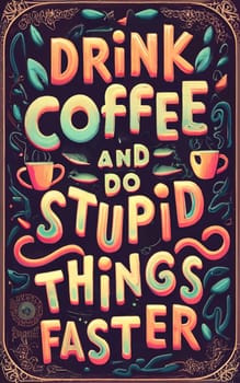 Motivational Coffee Quote: 'Drink Coffee and Accomplish Tasks Efficiently' - Inspirational Typography Art download image