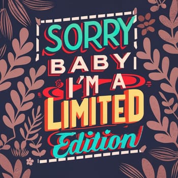 Unique Poster Design: 'Sorry Baby, I'm a Limited Edition' - Stylish Typography Art download image