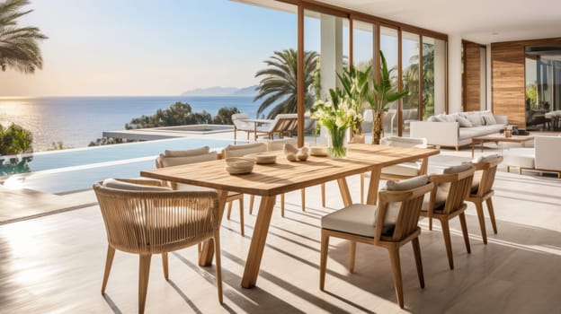 Dining Room with stunning sea view.