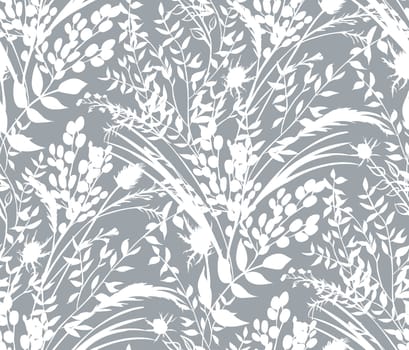 Seamless watercolor pattern with boho style fern branches and leaves drawn for summer clothes