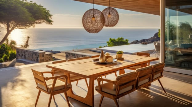 Dining Room with stunning sea view.