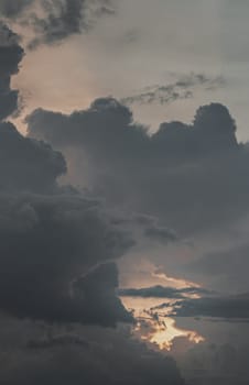 Amazing clouds like a heaven for background wallpaper and texture. The sky is being covered with clouds, Concept idea of Imaginative clouds nature, Nature abstract composition, Copy space, Selective focus.